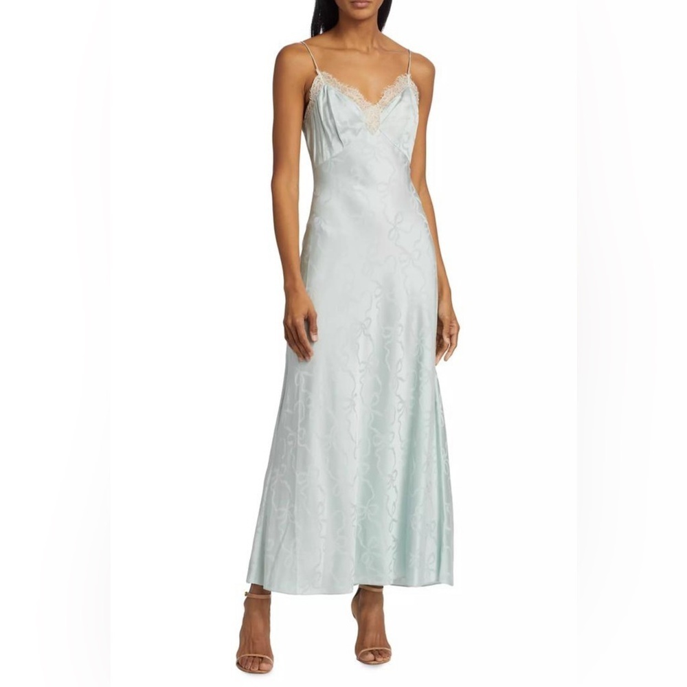 NWT LOVESHACKFANCY Manuela Midi Slip Dress - Sprout Green, Size XL